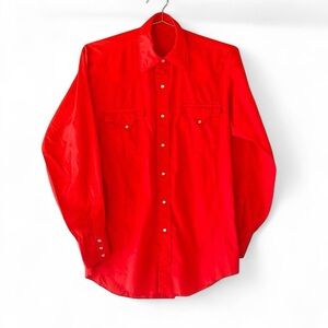 Vintage 70s Red Western Pearl Snap Shirt – Fenton Cowboy Button-Up – Retro Rodeo